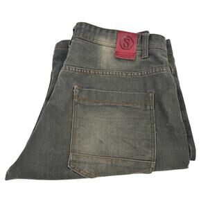 Switch Remarkable Shorts Mens 40 (41x14 ACTUAL) Gray Denim Moto Jean Short Jorts